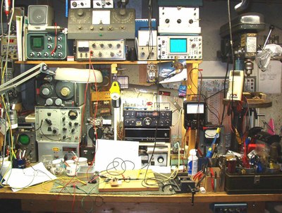 Cluttered workbench