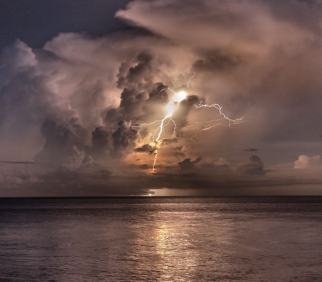Distant Storm and Lightning