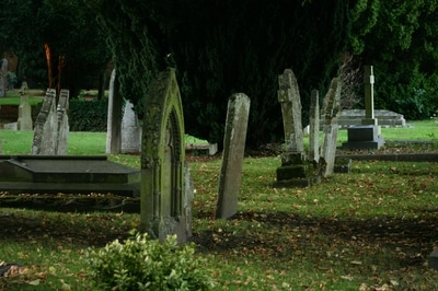 Moss-grown graveyard